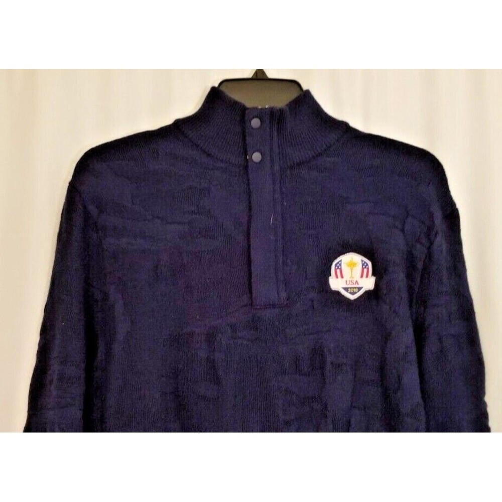 Ralph Lauren Olympic Sweater RLX Navy American Flag USA 1/4 Zip Academia Large - Picture 3 of 8